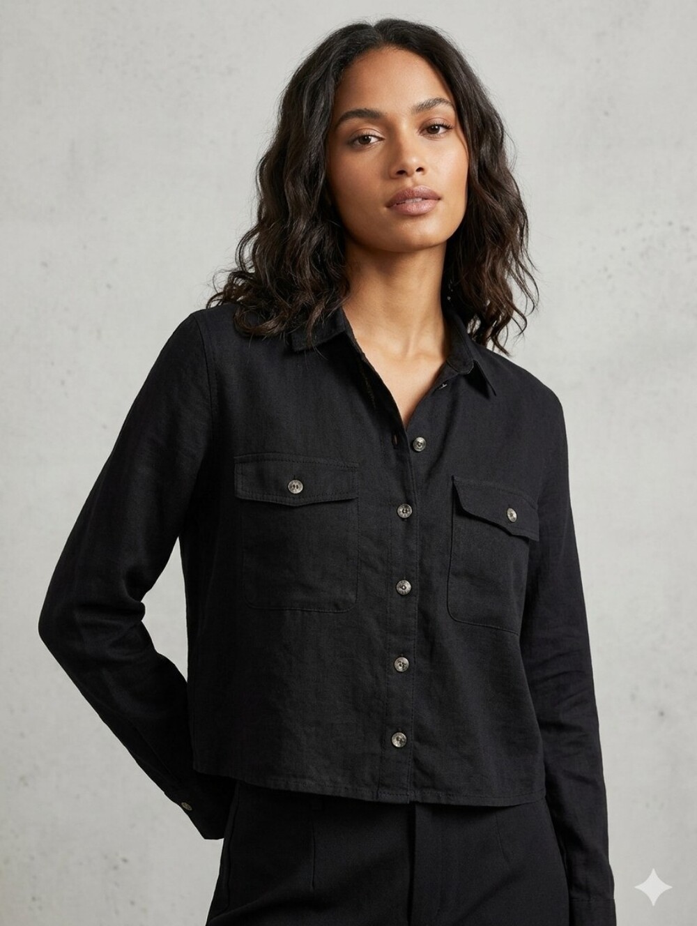 Dynamite Button-Front Blouse